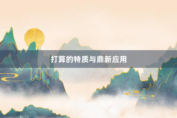 打算的特质与鼎新应用